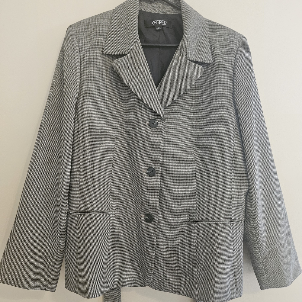Kasper Women's Size 18 Gray Skirt Set Faux Pockets - Picture 4 of 16